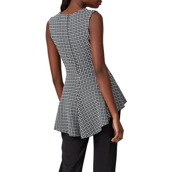 Derek Lam Collective Plaid Knit Peplum Top Grey Size XS - Picture 2 of 8
